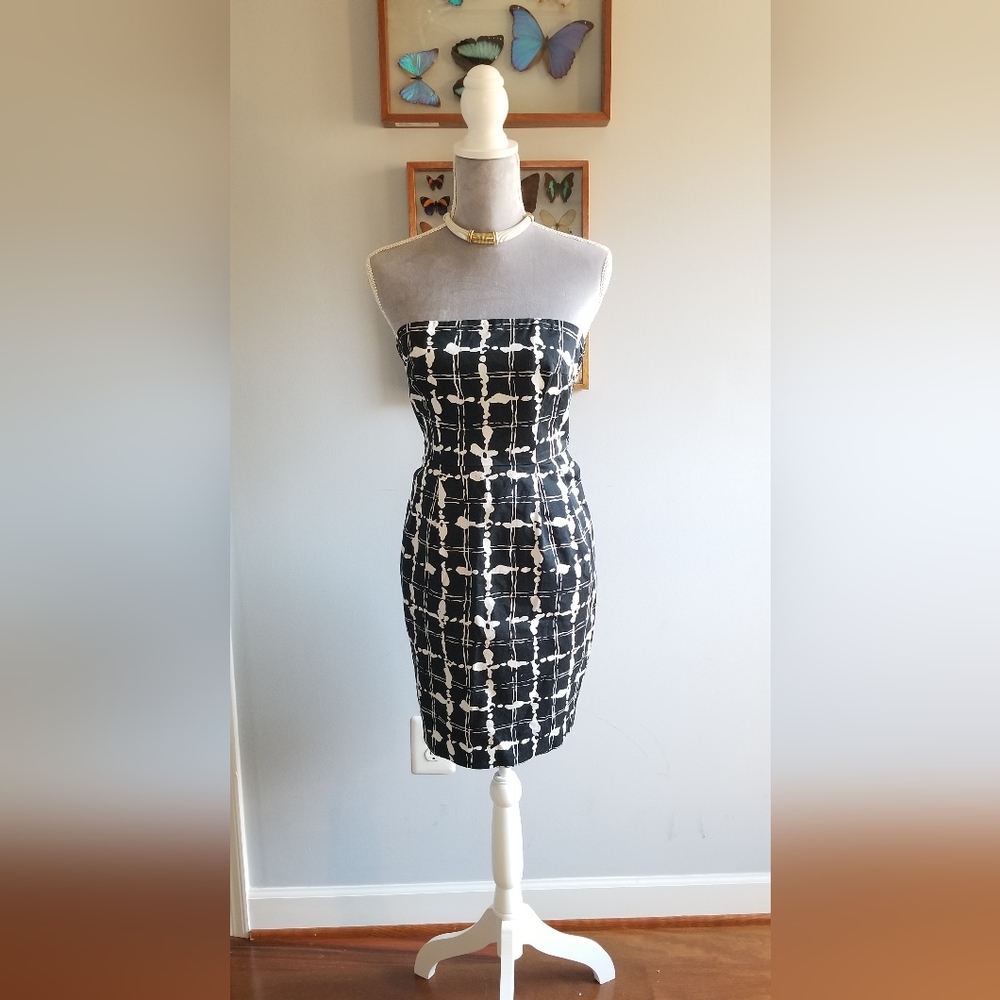 Express Design Studio • Black and White Strapless Dress